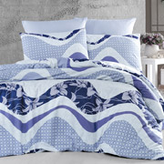 Постільна білизна First choice ранфорс Wave lacivert