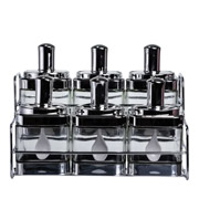 Набік банок для сипучих на підставці з ложкою 6х350 мл Yiwu HP-1341 хром