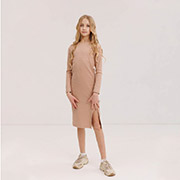 Сукня ПЛ403 трикотаж-рубчик Бембі G00-бежевий