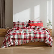 Наволочка фланелева Flanel Cozy White SoundSleep фланель клітинка біло-червона