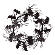 Венок декоративный 51 см Хэллоуин Летучие мыши YES! Fun 974320 черный