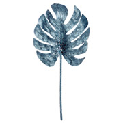 Гілка декоративна 60 см Монстера YES! Fun 974590 бірюзова глітер