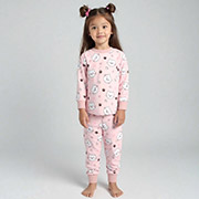 Піжама для дівчинки 0106202коц інтерлок Татошка рожевий з принтом