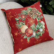 Декоративная гобеленовая новогодняя подушка Present Веночек Прованс