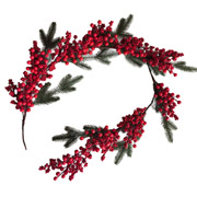 Ветка декоративная 130 см Красные ягоды и хвоя Yes! Fun 975008