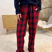 Штани піжамні жіночі Глен F22P фланель Cosy клітинка червоно-темно-синій
