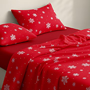 Постільна білизна Snowflakes Cranberry CS7 фланель Cosas простирадло на гумці