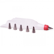 Кондитерський мішок Kamille з перехідником і 6 сталевими насадками 7779