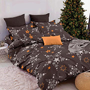 Комплект постільної білизни Stars Тепло зимових снів SoundSleep бязь шоколадний