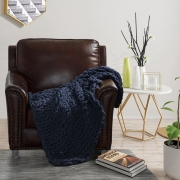 Плед в'язаний ручної роботи Homytex синій