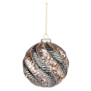 Куля новорічна 10 см Novogod'ko 973863 темно-зелена матова орнамент