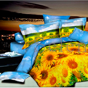 Комплект постельного белья Selena ранфорс Подсолнухи поле 200101