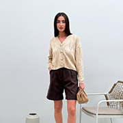 Кардиган в'язаний жіночий Grace Art Knit бежевий