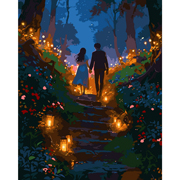 Картина за номерами 40х50 см Романтична прогулянка LED-підсвічування Santi 956660