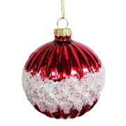 Куля новорічна 8 см Novogod'ko 973836 червона глянець орнамент