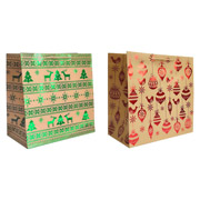 Пакет паперовий 38х38х20 см Новорічний орнамент 281702