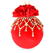 Ялинкова куля з ажурною прикрасою Червоний маскарад 10см Lefard 085-050