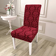 Жакардовий чохол для стільця Love you бордовий без оборки