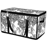 Кошик тканинний з кришкою 60x30x30 см Anthracite Flowers Idea Home DB-28
