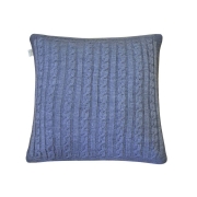 Наволочка вязаная Soft косы Синий меланж 020 45*45