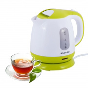 Чайник електричний пластиковий Kamille 1л 1719A білий із салатовим