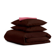 Комплект постельного белья Cosas сатин шоколад пудра П 200