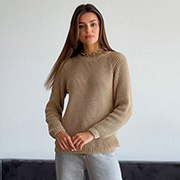 Джемпер в'язаний Cotton бежевий Art Knit Прованс - Фото №2