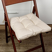 Подушка на стул Прованс кремовая из экокожи