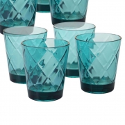 Набір склянок для віскі 4х470 мл Алмазні грані Certified International 20431-set бірюзовий