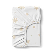 Простынь на резинке в детскую кроватку Snowflakes Gold фланель Cosas