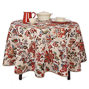 Скатертина гобеленова кругла з тефлоновим просоченням Свято квітів Villa Grazia Premium