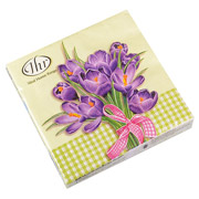 Набір серветок паперових 20 шт. 32х32 см. Букет Крокусів Ideal Home 694-003