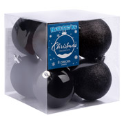 Набір ялинкових куль 6 см 8 шт Novogod'ko 974408 чорні