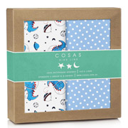 Набор пеленок из бязи Cosas Dino in spase Dots
