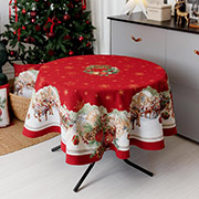Скатертина новорічна гобеленова кругла Present Прованс