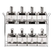 Набік банок для сипучих на підставці з ложкою 8х350 мл Yiwu HP531FS1034Y хром