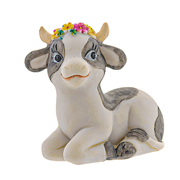 Фігурка декоративна 5,5х5,5см Корівка з квітами Lefard 192-109