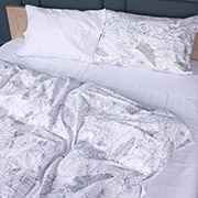 Постільна білизна 22-1427 Leafsong White сатин MirSon