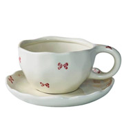 Чашка з блюдцем 300 мл Рожевий бантик Olens 8030-414