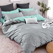 Постельное белье Stripe серо-ментоловый 100725 бязь-люкс Selena