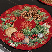 Серветка кругла новорічна гобеленова Present Прованс