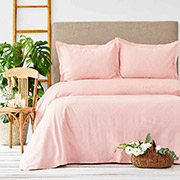 Покривало з наволочками Palvi Karaca Home yavru-agzi ніжно-рожеве