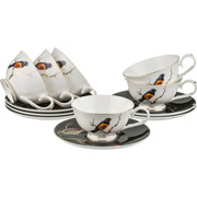 Набір чайний порцеляновий 12 предметів 250 мл Золотий Птах Lefard 264-636