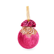 Елочный шар с золотым цветочком Бордовая феерия 10см Lefard 085-102