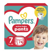Підгузки-трусики дитячі від 15 кг розмір 7 74 шт Active Baby-Pants Midi Pampers 8006540069622