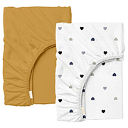 Набір простирадл на гумці Mustard Love ранфорс Cosas висота 20 см