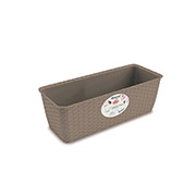 Вазон пластиковый прямоугольный 5,3л Natural 40х16х13 см с автополивом Stefanplast 73707 серый