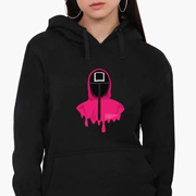 Худі жіночий Квадрат Офіцер Гра в кальмара Squid Game MobiPrint 8921-3379 чорний