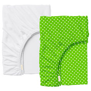 Дитячий набір з 2 простирадл на резинці Drop green - White Cosas