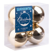 Набір ялинкових куль 8 см 4 шт Novogod'ko 974523 золото глянець
